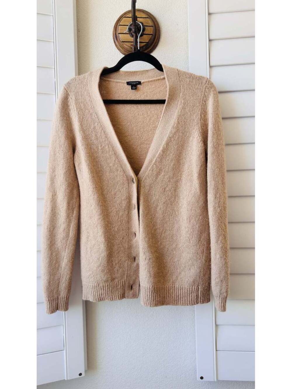 Ann Taylor  Wool-Blend Shimmer V-Neck Cardigan - Size L